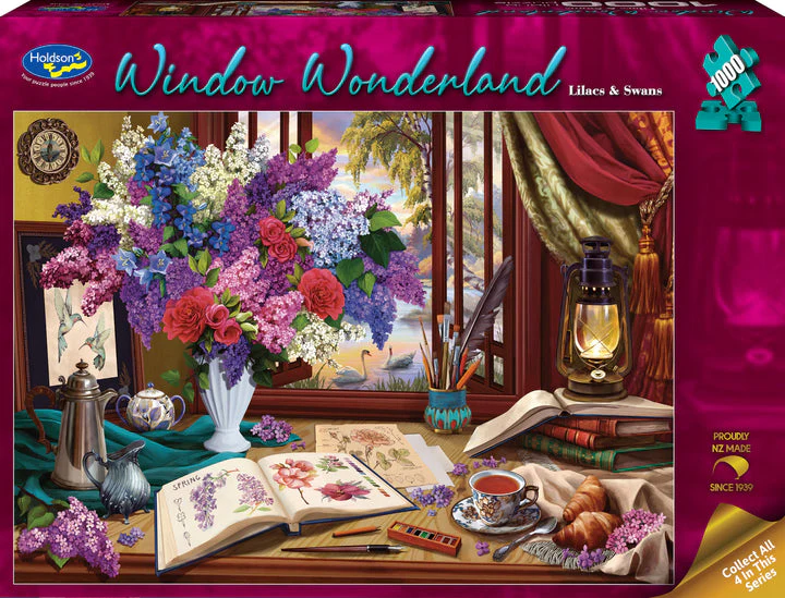 Holdson - Window Wonderland Lilacs And Swans 1000 Piece Jigsaw