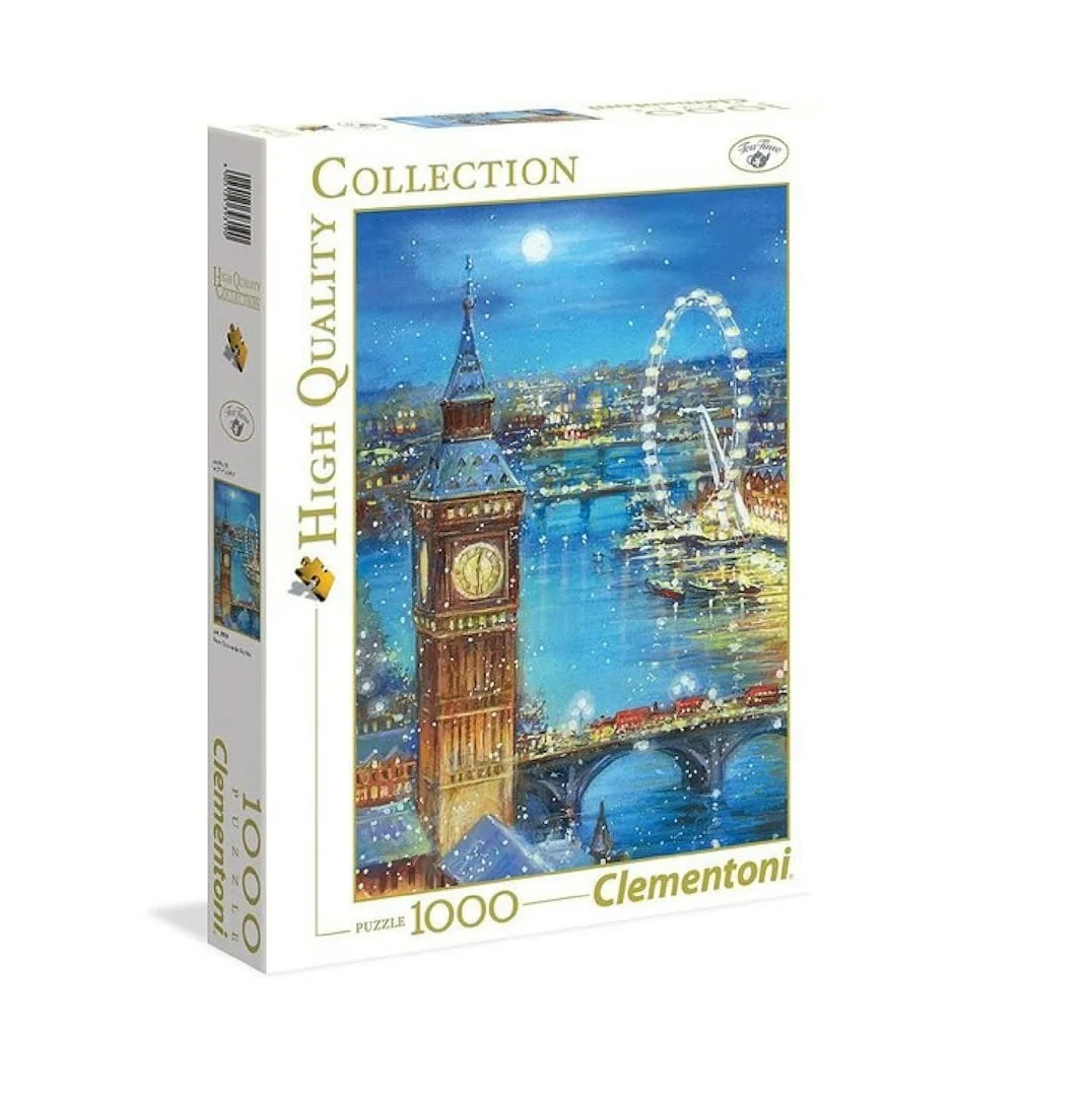 Clementoni - Snow Flakes On Big Ben 1000 Piece Jigsaw