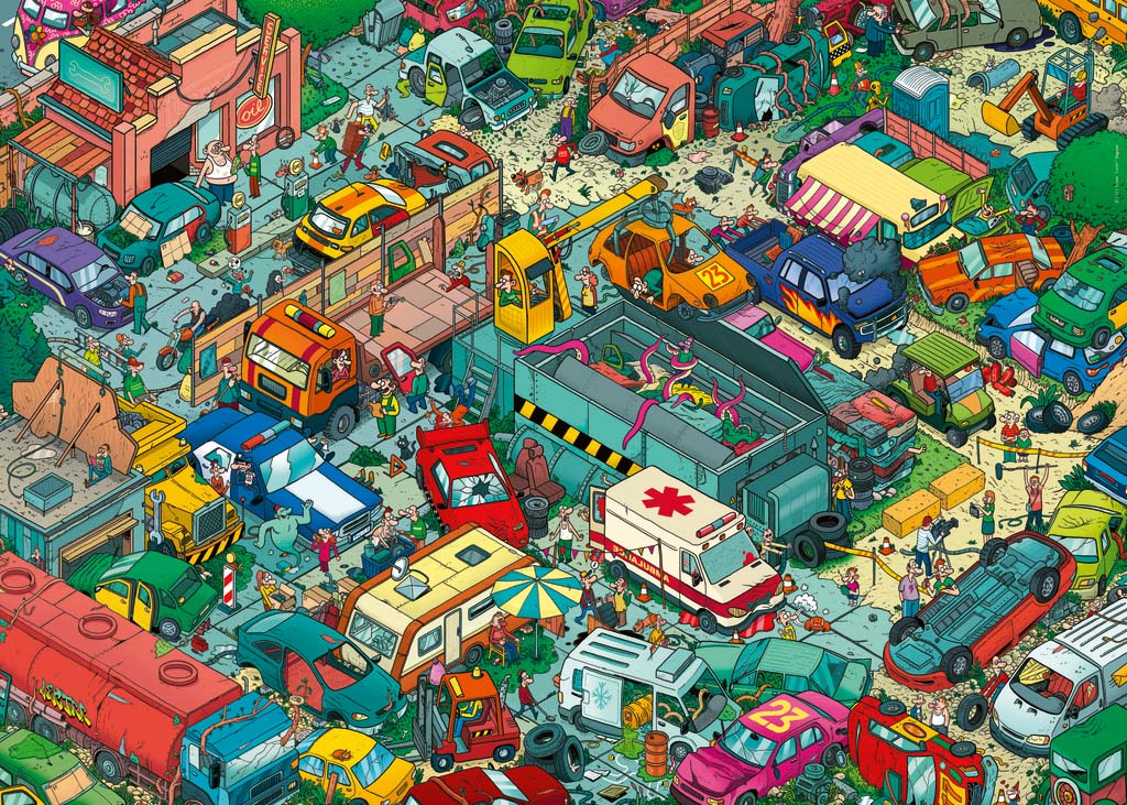 1301-heye-lectr-car-cemetery-1000-piece-jigsaw-1.jpg Heye - Lectr Car Cemetery 1000 Piece Jigsaw