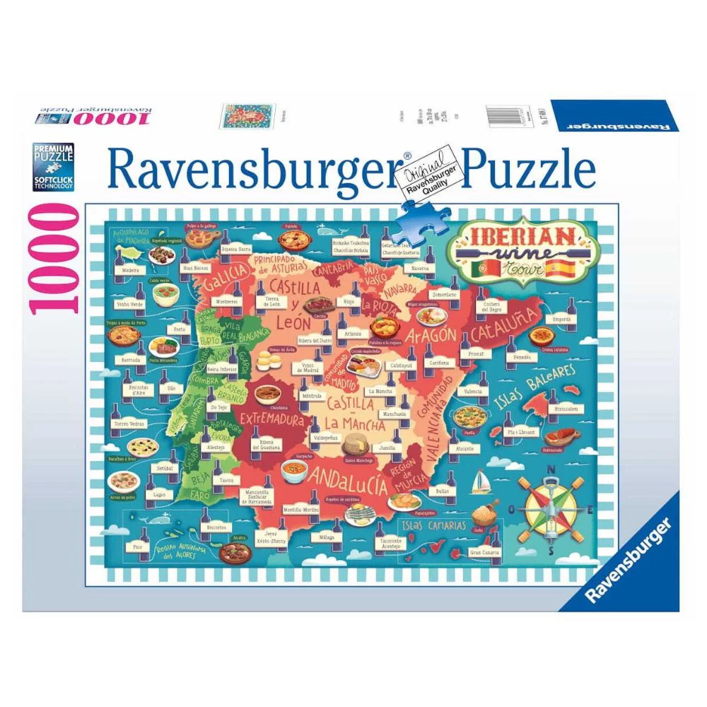 Ravensburger - Map of Iberia - Wines 1000 Piece Jigsaw
