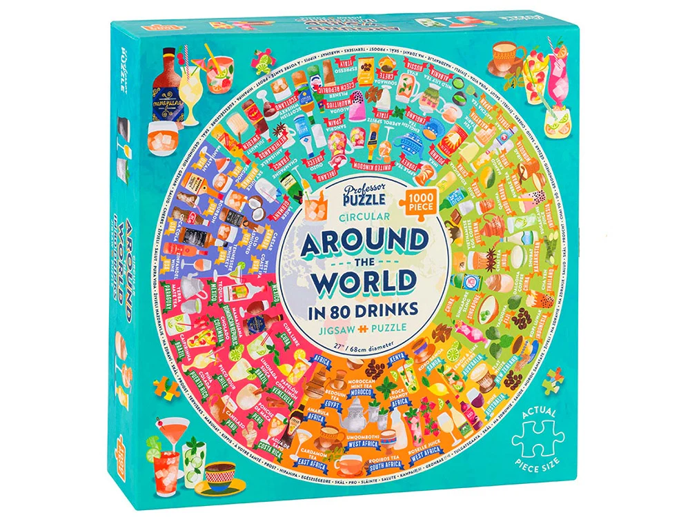 Professor Puzzle Around The World In 80 Drinks 1000 Piece Jigsaw