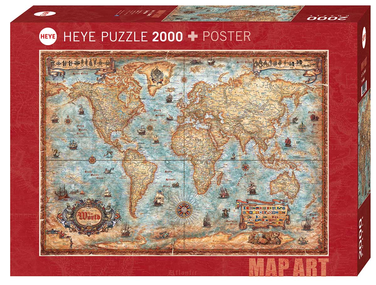 Heye - Map Art The World 2000 Piece Jigsaw
