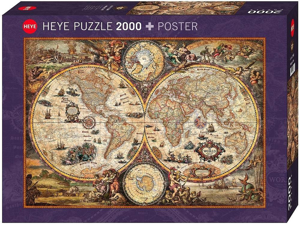 Heye - Map Art, Vintage World 2000 Piece Jigsaw