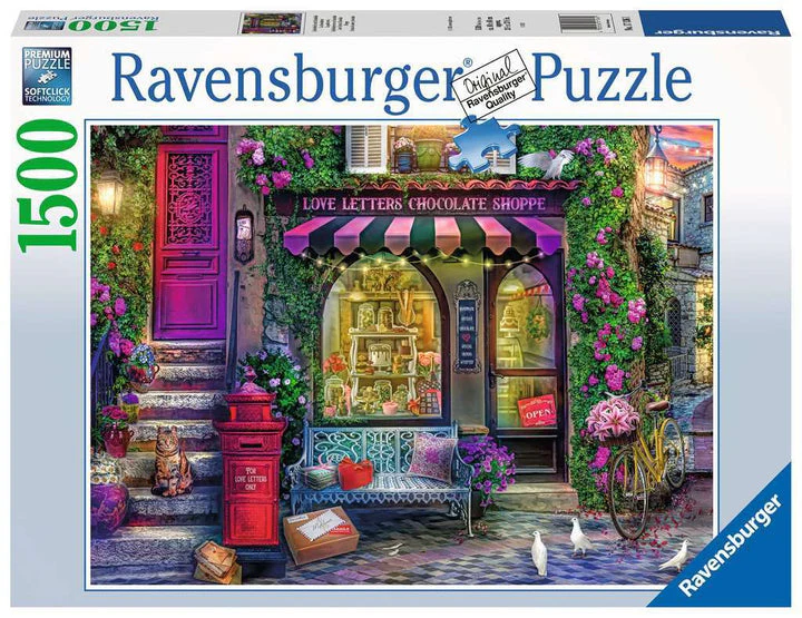 1580-ravensburger-love-letters-chocolate-shop-1500-piece-jigsaw-1.webp Ravensburger - Love Letters Chocolate Shop - 1500 Piece Jigsaw