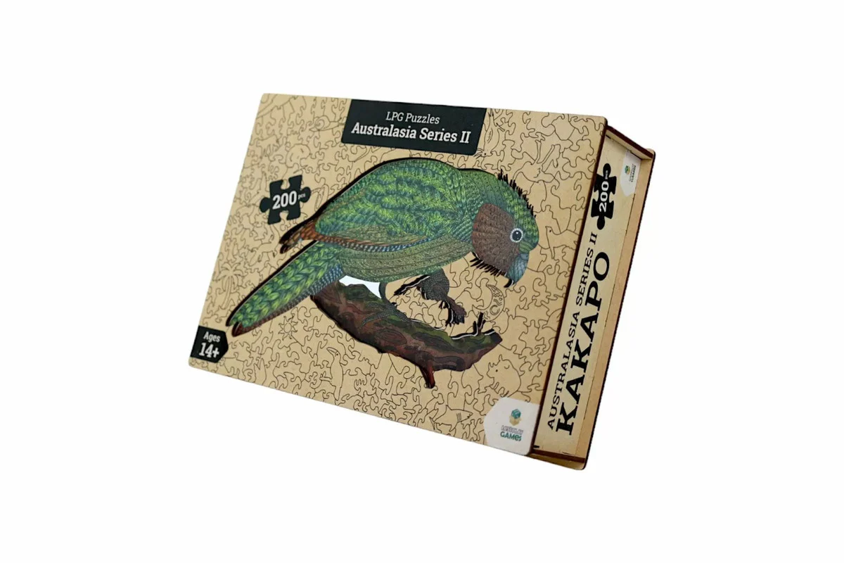 Let's Play Games Puzzles Wooden Oceania Animals Series 2 Kakapo - 200 piece Puzzle