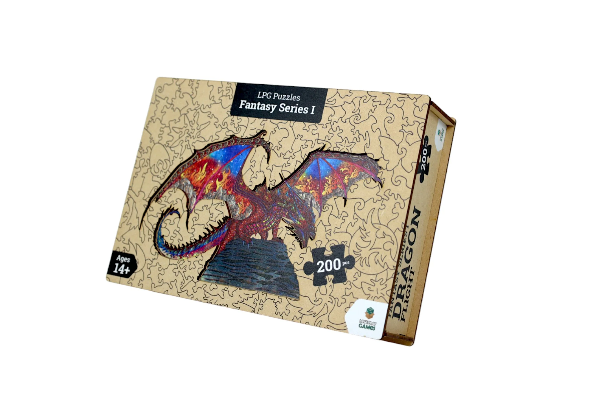 Let's Play Games Puzzles Wooden Fantasy Dragon Flight - 200 piece Puzzle