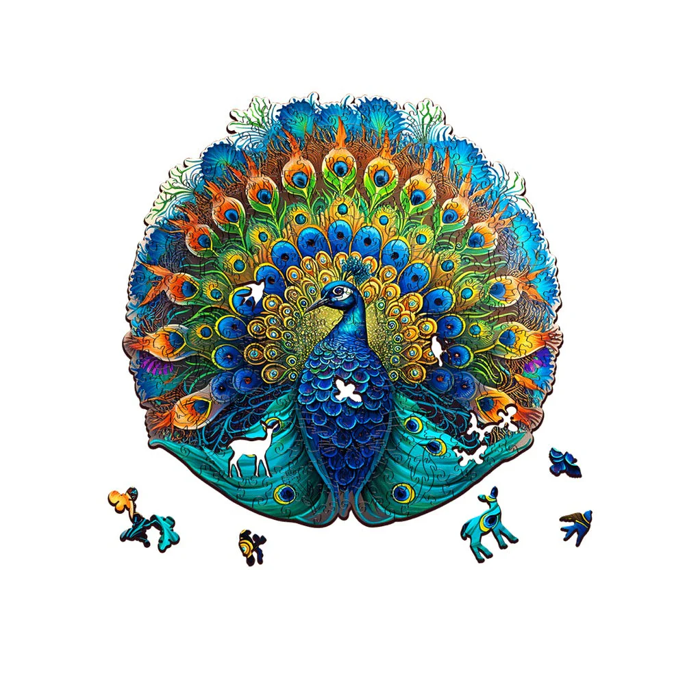 Peacock 200 Piecee Wooden Jigsaw Puzzle