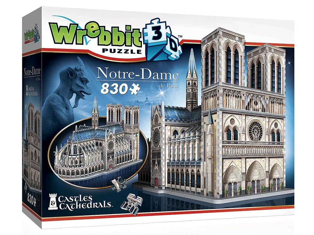 Wrebbit - Notre-dame Puzzle 830 Piece 3D Jigsaw