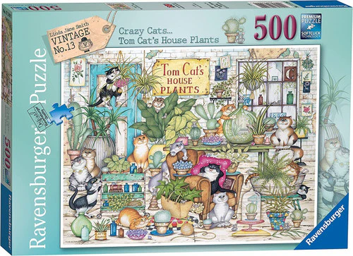Ravensburger - Crazy Catsâ€¦ Tom Cats House Plants 500 Piece Jigsaw