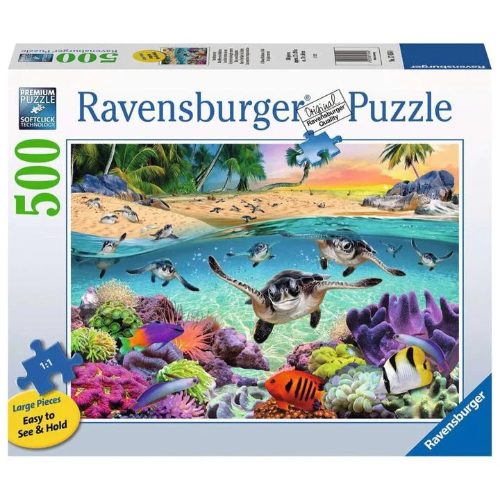 1888-ravensburger-race-of-the-baby-sea-turtles-large-format-500-piece-jigsaw-1.webp Ravensburger - Race of the Baby Sea Turtles Large Format 500 Piece Jigsaw