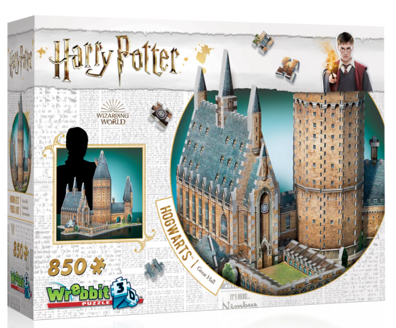 Wrebbit - Harry Potter Hogwarts Great Hall 850 Piece 3D Jigsaw