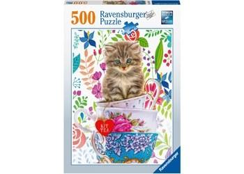 Ravensburger - Kitten in a Cup - 500 Piece Jigsaw
