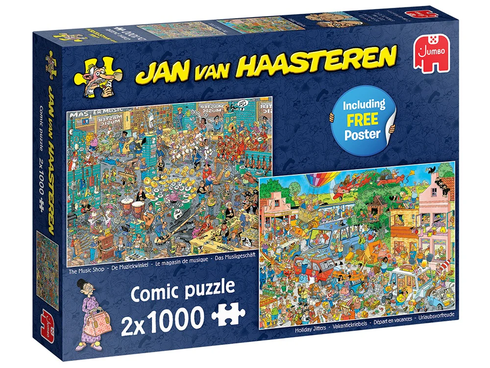 Jan Van Haasteren - Music Shop and Holiday Jitters 2 X 1000 Piece Jigsaw