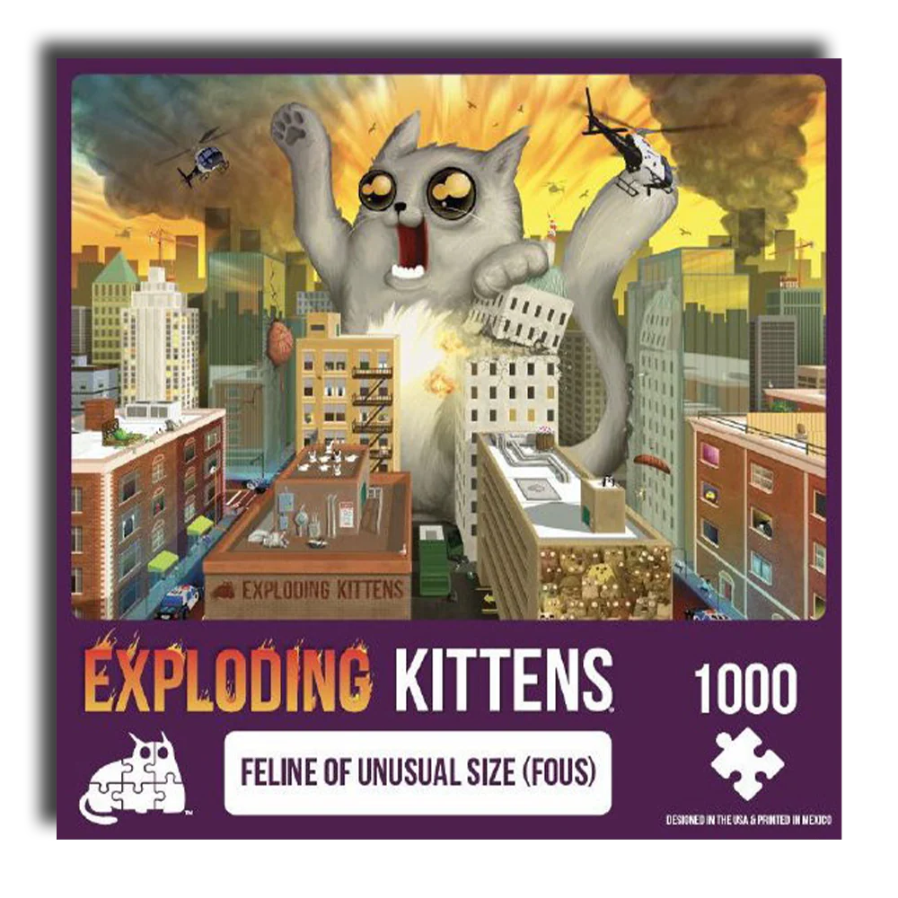 Exploding Kittens Puzzle Feline of Unusual Size 1000 Piece Jigsaw