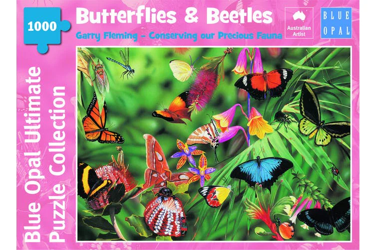 Blue Opal - Fleming Butterflies & Beetles 1000 Piece Jigsaw