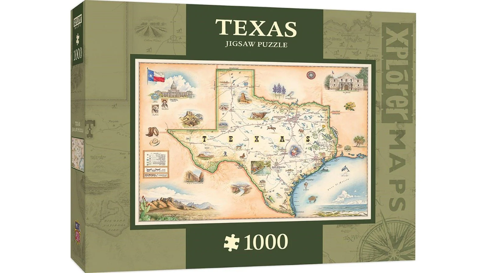 MasterPieces - Xplorer Maps Texas Map 1000 Piece Jigsaw