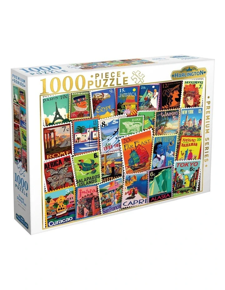 Harlington - Travel Stamp Fun 1000 Piece Jigsaw