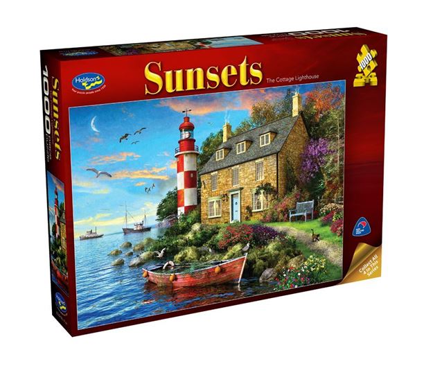 Holdson - Sunsets 3 Cottage Lighthouse 1000 Piece Jigsaw