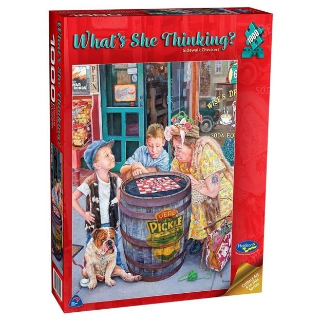 Holdson - Whats She Thinking Checkers 1000 Piece Jigsaw