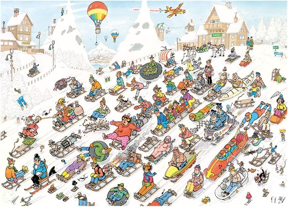 Jan Van Haasteren - All Going Downhill 1000 Piece Jigsaw